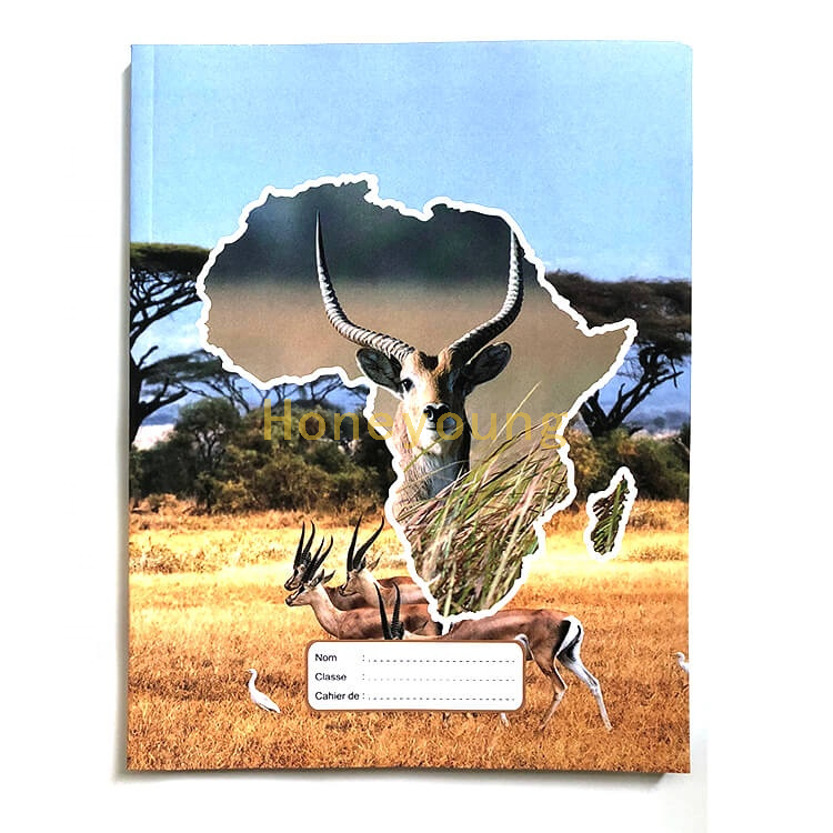 55gsm Paper Africa Map Cheap Price French Ruling Glue Binding Notebook GBN-20