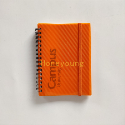 Simple Design Square Line Ruled High Quality PP Cover Spiral Notebook with Elastic Band SN-25