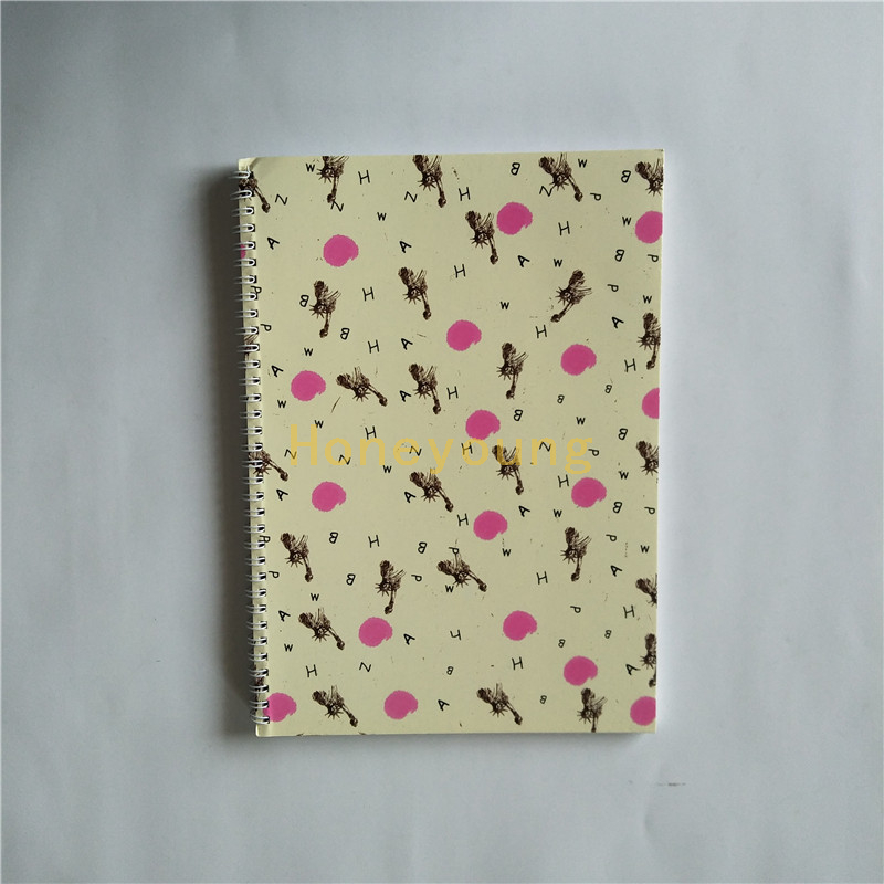 Ivory Cardboard Custom Cover CMYK Printing Double Spiral Notebook SN-6
