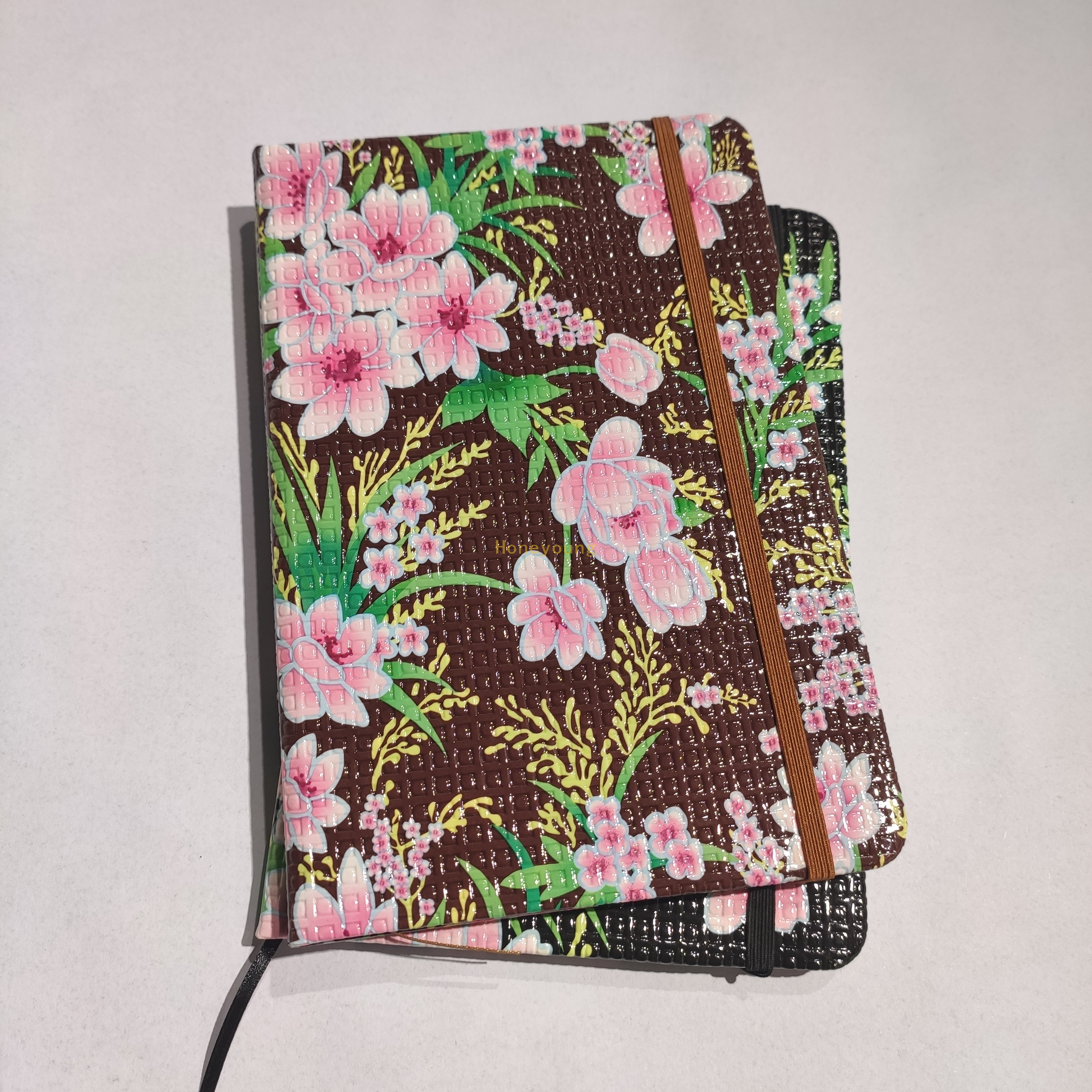 Flower Desige High Quality Woodfree Paper School&office PVC Leather Notebook PLN-03
