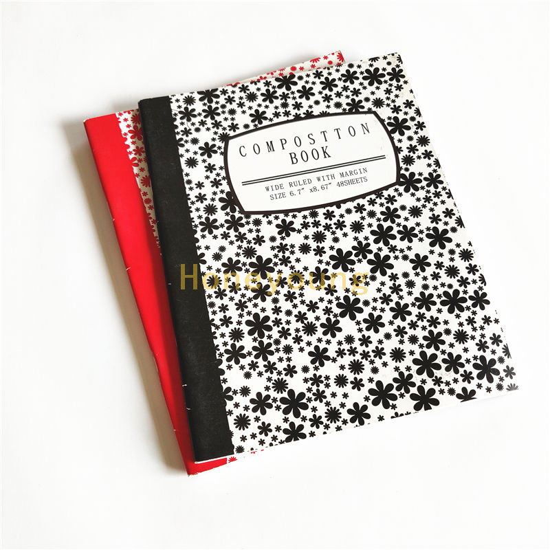 6.7''x8.67'' Wide Ruled with Margin 48 Sheets Fancy Design Composition Exercise Book SCEB-7
